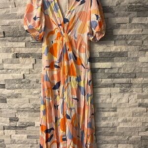 Vibrant Abstract Print Maxi Dress